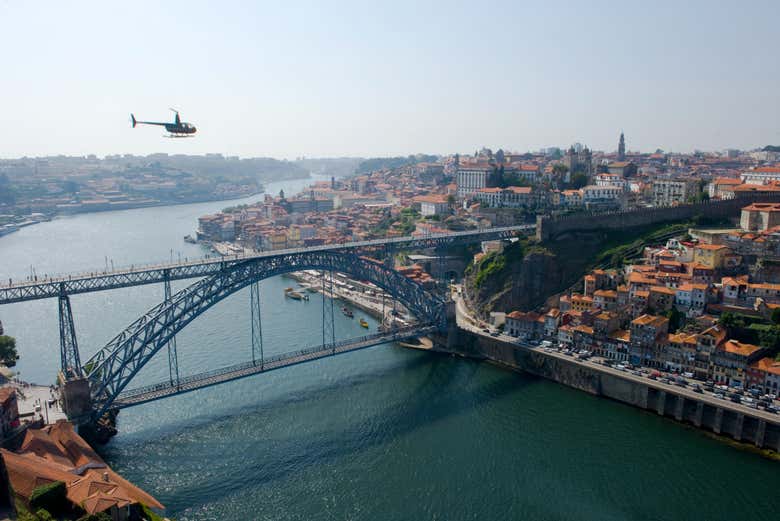 Fly over Don Luis I Bridge